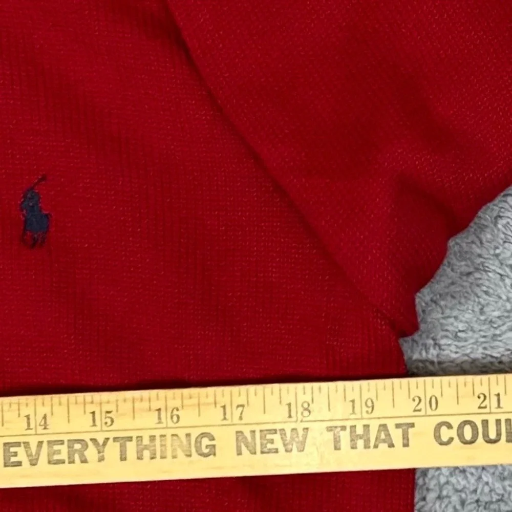 Polo Ralph Lauren Mens Red 100% Cotton Quarter Zip Pullover Sweater Large